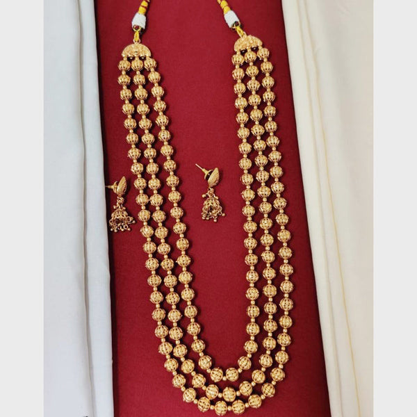 Manisha Jewellery Gold Plated Beads Long Necklace Set