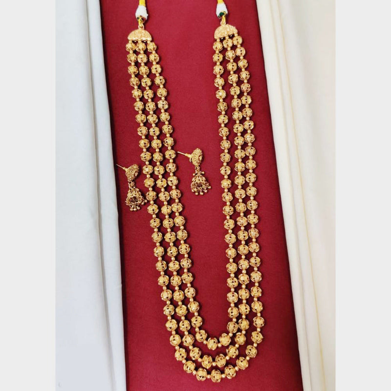 Manisha Jewellery Gold Plated Beads Long Necklace Set