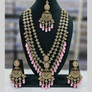 Manisha Jewellery Gold Plated Crystal Stone And Beads Multi Layer Long Necklace Set