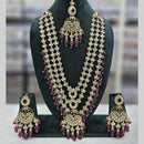 Manisha Jewellery Gold Plated Crystal Stone And Beads Multi Layer Long Necklace Set