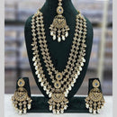 Manisha Jewellery Gold Plated Crystal Stone And Beads Multi Layer Long Necklace Set
