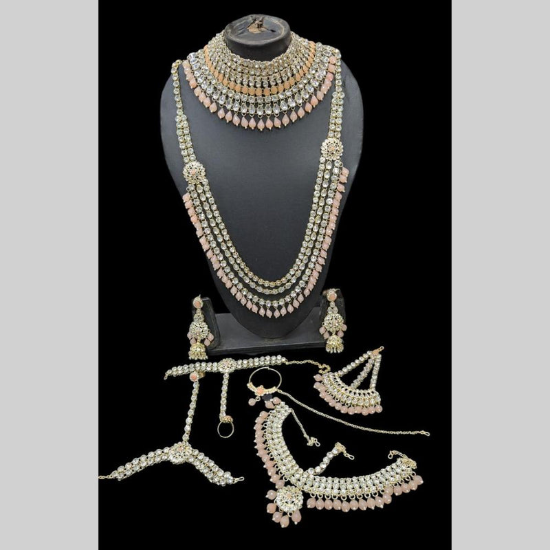 Manisha Jewellery Gold Plated Crystal Stone Bridal Necklace Set