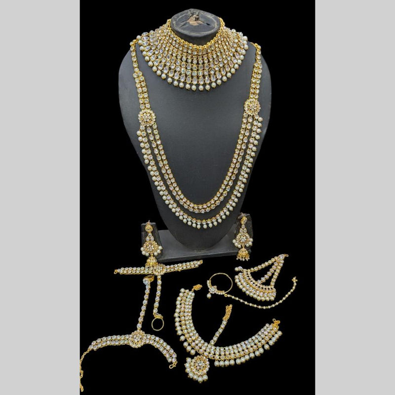 Manisha Jewellery Gold Plated Crystal Stone Bridal Necklace Set