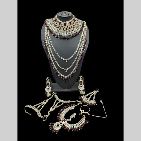 Manisha Jewellery Gold Plated Crystal Stone Bridal Necklace Set