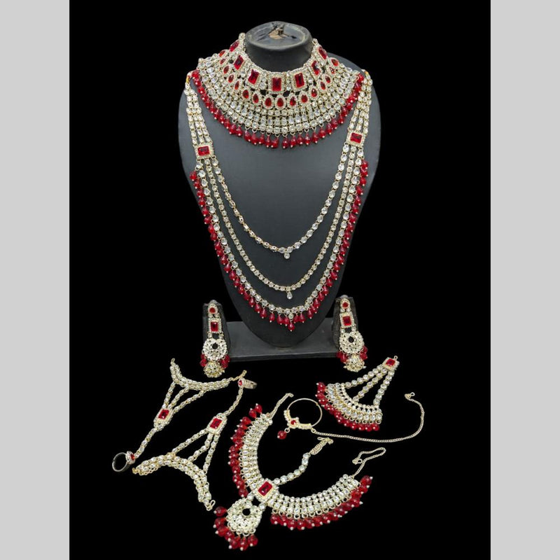 Manisha Jewellery Gold Plated Crystal Stone Bridal Necklace Set