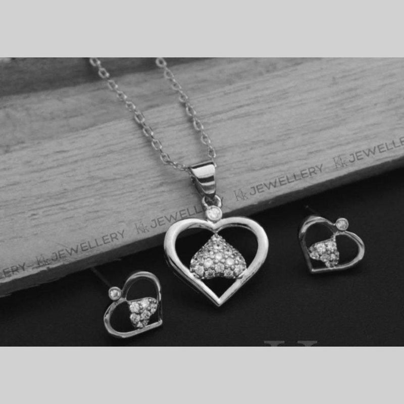 Manisha Jewellery Silver Plated Austrian Stone Chain Pendant Set