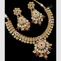 Manisha Jewellery Gold Plated Kundan Stone And Pearls Necklace Set