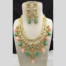 Manisha Jewellery Gold Plated Kundan Stone And Beads Multi Layer Necklace Set