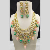 Manisha Jewellery Gold Plated Kundan Stone And Beads Multi Layer Necklace Set