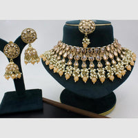 Manisha Jewellery Gold Plated Crystal Stone And Beads Necklace Set