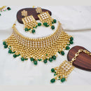 Manisha Jewellery Gold Plated Kundan Stone And Beads Choker Necklace Set