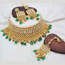 Manisha Jewellery Gold Plated Kundan Stone And Beads Choker Necklace Set