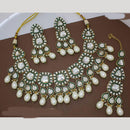 Manisha Jewellery Gold Plated Pota Stone And Pearls Meenaakri Necklace Set