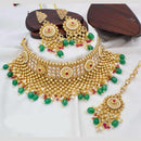 Manisha Jewellery Gold Plated Pota Stone And Beads Choker Necklace Set