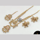 Manisha Jewellery Gold Plated Crystal Stone And Pearls Long  Necklace Set