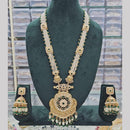 Manisha Jewellery Gold Plated Crystal Stone And Pearls Meenakari Long  Necklace Set