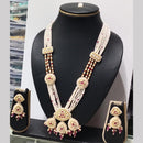 Manisha Jewellery Gold Plated Crystal Stone And Pearls Long  Necklace Set