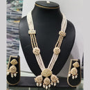 Manisha Jewellery Gold Plated Crystal Stone And Pearls Long  Necklace Set