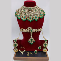 Manisha Jewellery Gold Plated Kundan Stone And Beads Semi Bridal Necklace Set