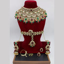 Manisha Jewellery Gold Plated Kundan Stone And Beads Semi Bridal Necklace Set