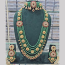 Manisha Jewellery Gold Plated Pota Stone And Pearls Double Necklace Set