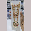 Manisha Jewellery Gold Plated Kundan Stone And Pearls Meenakari Double Necklace Set