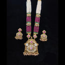 Manisha Jewellery Gold Plated Pota Stone And Pearl Long Necklace Set (Copy)