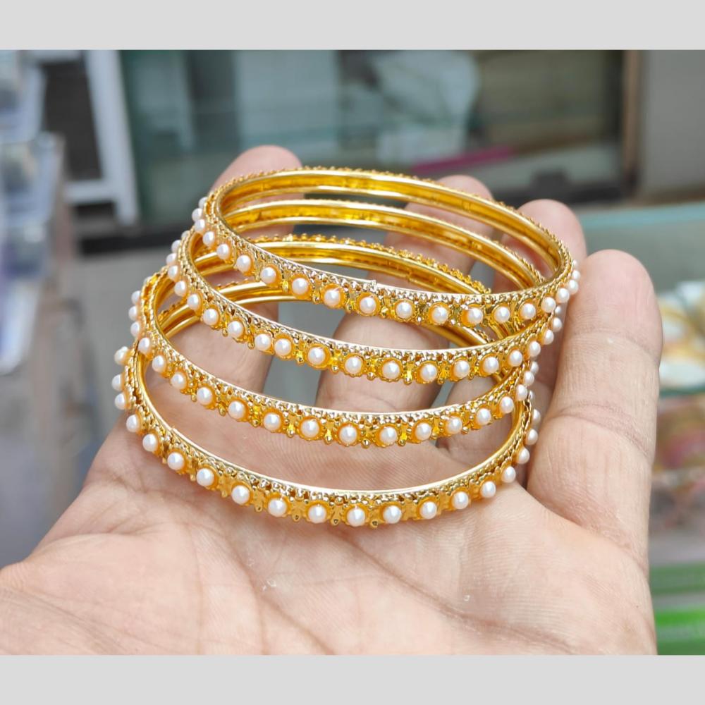 Manisha Jewellery Gold Plated Pearls Bangles Set