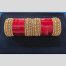 Manisha Jewellery Gold Plated Austrain Stone And Pearls  Acrylic Bangle Set