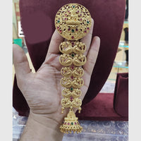 Manisha Jewellery Gold Plated Pota Temple Choti Traditional With Green & Pink Hair Accessory