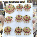Manisha Jewellery Gold Plated Pota Choti Traditional With Green & Pink Hair Accessory