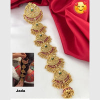 Manisha Jewellery Gold Plated Pota Choti Traditional With Green & Pink Hair Accessory