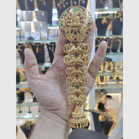 Manisha Jewellery Gold Plated Pota Choti Traditional With Green & Pink Hair Accessory