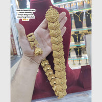 Manisha Jewellery Gold Plated Pota Temple Choti Traditional With Green & Pink Hair Accessory