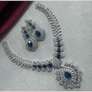 Manisha Jewellery Silver Plated Elegant American Diamond Necklace Set