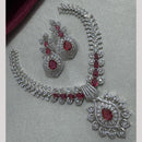 Manisha Jewellery Silver Plated Elegant American Diamond Necklace Set