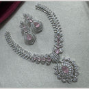 Manisha Jewellery Silver Plated Elegant American Diamond Necklace Set