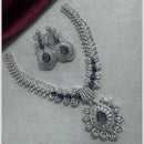Manisha Jewellery Silver Plated Elegant American Diamond Necklace Set