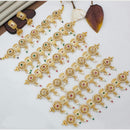 Manisha Jewellery Gold Plated Crystal and Pearls Festive Wear  Necklace Set