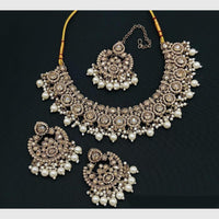 Manisha Jewellery Gold Plated Crystal & Beads Elegant Necklace Set