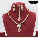 Manisha Jewellery Gold Plated Austrian And Crystal  Festive Wear Necklace Set