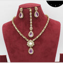 Manisha Jewellery Gold Plated Austrian And Crystal  Festive Wear Necklace Set