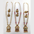 Manisha Jewellery Designer Gold Plated Kundan and Pearls Timeless Ethnic Long Necklace Set