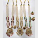 Manisha Jewellery Designer Gold Plated Kundan and Pearls Timeless Ethnic Long Necklace Set