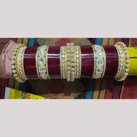 Manisha Jewellery Gold Plated Kundan & Austrian Stone Acrylic Traditional Bridal Bangle Set