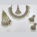 Manisha Jewellery Radiant Grace Gold-Plated Crystal & Beaded Necklace Set