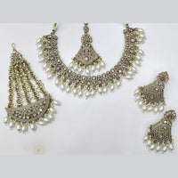 Manisha Jewellery Radiant Grace Gold-Plated Crystal & Beaded Necklace Set