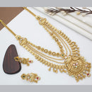 Manisha Jewellery Royal Heritage Kundan Stone, Beads And Meenakari Art Long Necklace Set