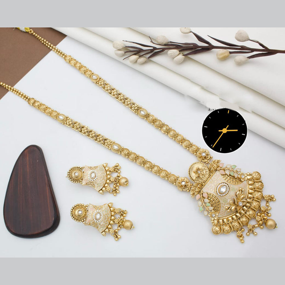 Manisha Jewellery Royal Aura Gold Plated Pota And Meenakari Mangalsutra