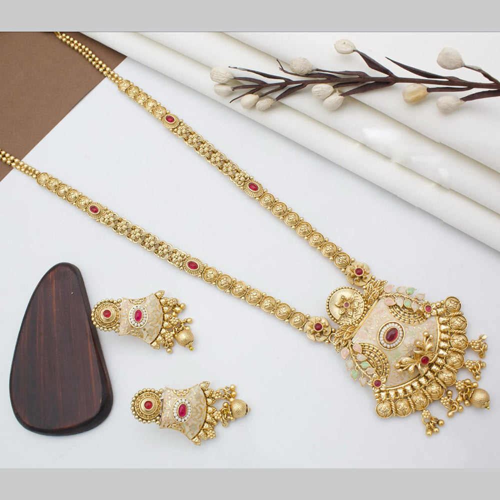 Manisha Jewellery Royal Aura Gold Plated Pota And Meenakari Mangalsutra